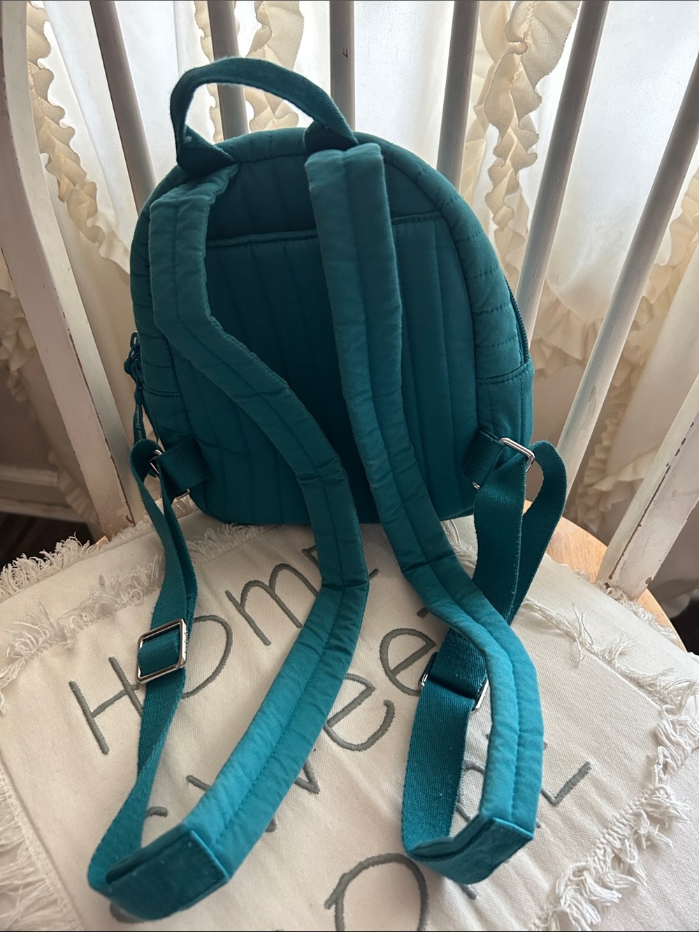 Teal Vera Bradley Quilted Mini Backpack - Picture 2 of 6